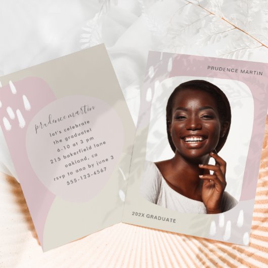 1枚のモダン写真卒業パーティーの招待を作成 招待状