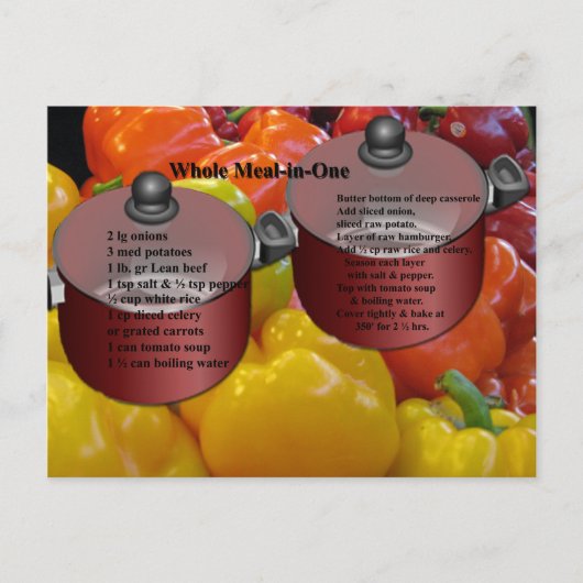 1枚のレシピ葉書で全食 ポストカード (正面)