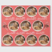 1枚の円形の写真でメリークリスマス ラッピングペーパー (フラット)