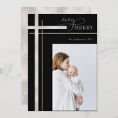 1枚の写メリー真を飾る宗教的なクリスマス シーズンカード (正面/裏面)