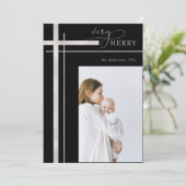 1枚の写メリー真を飾る宗教的なクリスマス シーズンカード (スタンド正面)