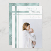 1枚の写メリー真を飾る宗教的なクリスマス シーズンカード (正面/裏面)