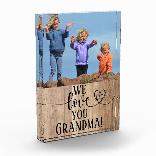1枚の写真おばあちゃんの母の日の贈り物が大好き フォトブロック (左)