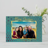 1枚の写真が入るモダンでエレガントなホリデーカード 箔シーズンカード (立ち正面)