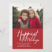 1枚の写真で最も幸せな休日の挨拶 シーズンカード (正面)