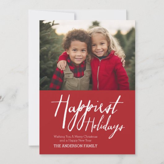 1枚の写真で最も幸せな休日の挨拶 シーズンカード (正面)