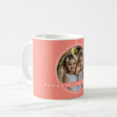 1枚の写真とカスタム文字/メッセージコーラルC105 コーヒーマグカップ (正面左)