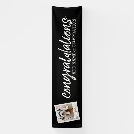 1枚の写真と文字でカスタムおめでとう 横断幕 (縦)