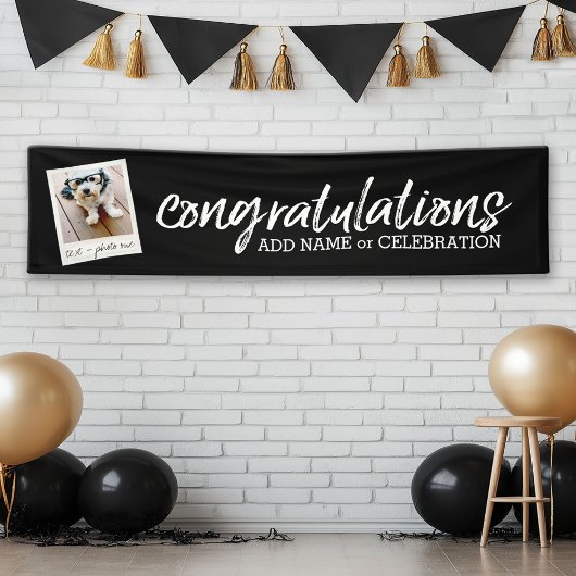 1枚の写真と文字でカスタムおめでとう 横断幕