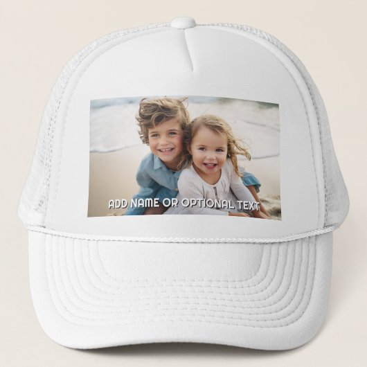 1枚の写真と文字 – 横長 キャップ (正面)