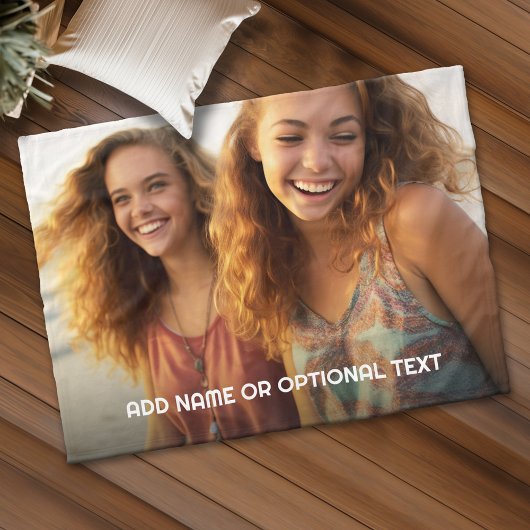 1枚の写真と文字 – 横長 フリースブランケット