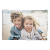 1枚の写真と文字 – 横長 枕カバー (裏面)