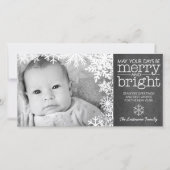 1枚の写真と雪のシャルボード – 明メリーるい シーズンカード (正面)