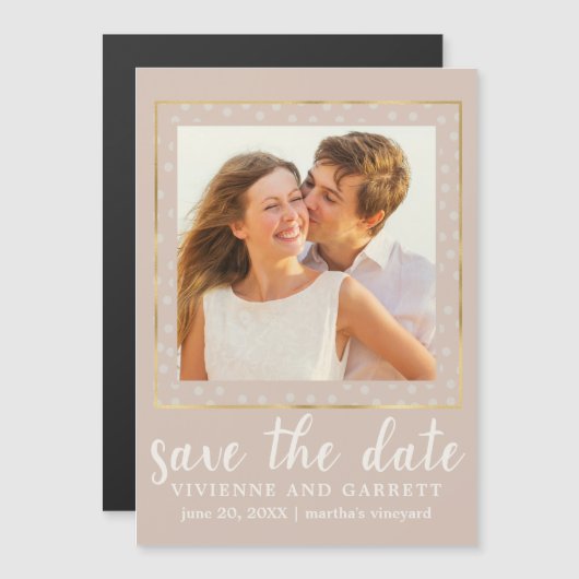 1枚の写真のウェディング日付マグネットを保存 マグネット招待状 (正面/裏面)