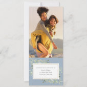 1枚の写真の中でほこりっぽい青い結婚緑の緑 招待状 (裏面)