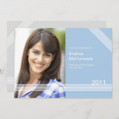 1枚の写真を並べて卒業発表 招待状 (正面/裏面)