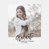 1枚の写真を卒業 フリースブランケット (正面)