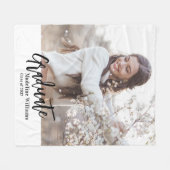 1枚の写真を卒業 フリースブランケット (正面(横))