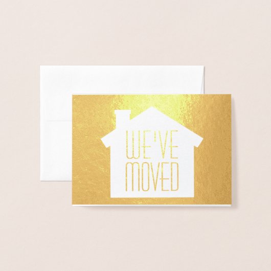 1枚の写真エレガント引っ越しましたモダンの移実在動 箔カード (封筒付き正面)