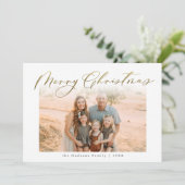 1枚の写真エレガント金ゴールドクリスマス書 シーズンカード (スタンド正面)