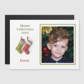 1枚の写真クリスマスストッキング – クリスマスカード (正面/裏面)