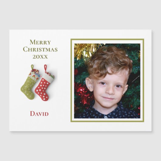 1枚の写真クリスマスストッキング – クリスマスカード (正面)