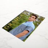 1枚の写真シンプルの卒業発表クラス 箔招待状 (回転した状態)