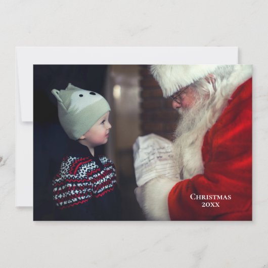 1枚の写真ミニマルクリスマスカード両面 シーズンカード (正面)