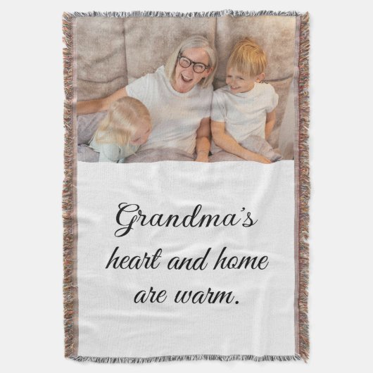 1枚の写真モダンミニマエレガントリストの黒いスクリプト スローブランケット (正面縦)