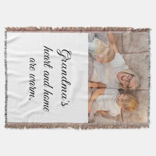 1枚の写真モダンミニマエレガントリストの黒いスクリプト スローブランケット (正面)