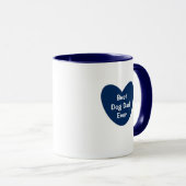 1枚の写真最高のパパ今までのかわいい子犬の青ハート マグカップ (正面右)