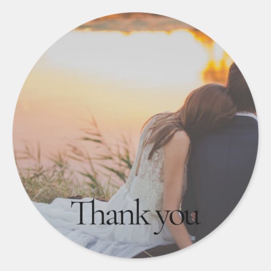 1枚の写真結婚のThank You Round Sticker ラウンドシール (正面)