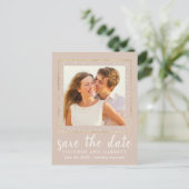 1枚の写真結婚日付を保存 ポストカード (スタンド正面)