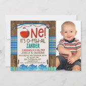 1枚の写真誕生日パーティーの招待状を釣り上げます 招待状 (正面)