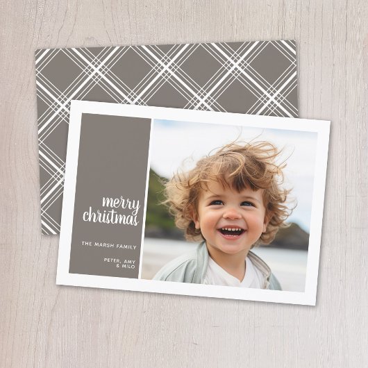 1枚の写真 – クリスマスシンプルのミニマルトープのクリスマス シーズンカード