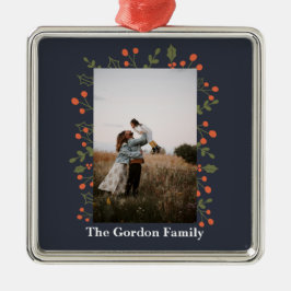 1枚の写真 ボタニカル ホリデー ホリー モダン クリスマス メタルオーナメント