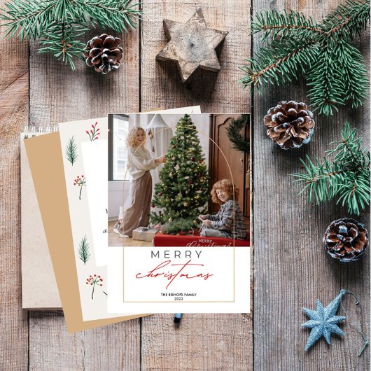 1枚の写真 メリークリスマス オーダーメイド ホリデーカード