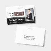 1枚の写真（横）スタイルロゴ従業員名 バッジ (Front & Back)