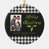 1枚の写真(白黒千鳥格子の) セラミックオーナメント (正面)