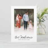 1枚の写真 – 黒エレガント筆書道フラット シーズンカード (スタンド正面)