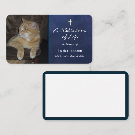 1枚の写祈真オプション付きメモリアルカード 名刺 (正面/裏面)