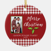 1枚の写赤と白真 セラミックオーナメント (正面)