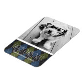 1枚の名門私立校風の写真でクリスマスの格子模様 マグネット (左側)