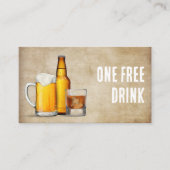 1枚の無料ドリンクカードまたはチケット 割引カード (正面)