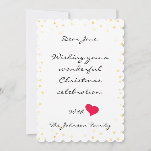 1枚の独身の写真エレガントクリスマスグリーティングカード (裏面)