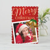 1枚の独身の写真エレガントクリスマスグリーティングカード (スタンド正面)