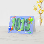 1枚の第百誕生日1913のカード カード (黄色い花)
