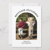 1枚の素朴フォトミニマルシンプルリストのアーチクリスマス シーズンカード (正面)