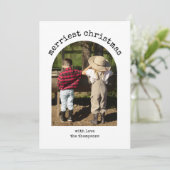 1枚の素朴フォトミニマルシンプルリストのアーチクリスマス シーズンカード (スタンド正面)