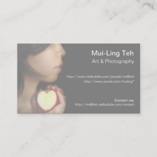 1枚の自分のトレーディングカード 名刺 (正面)